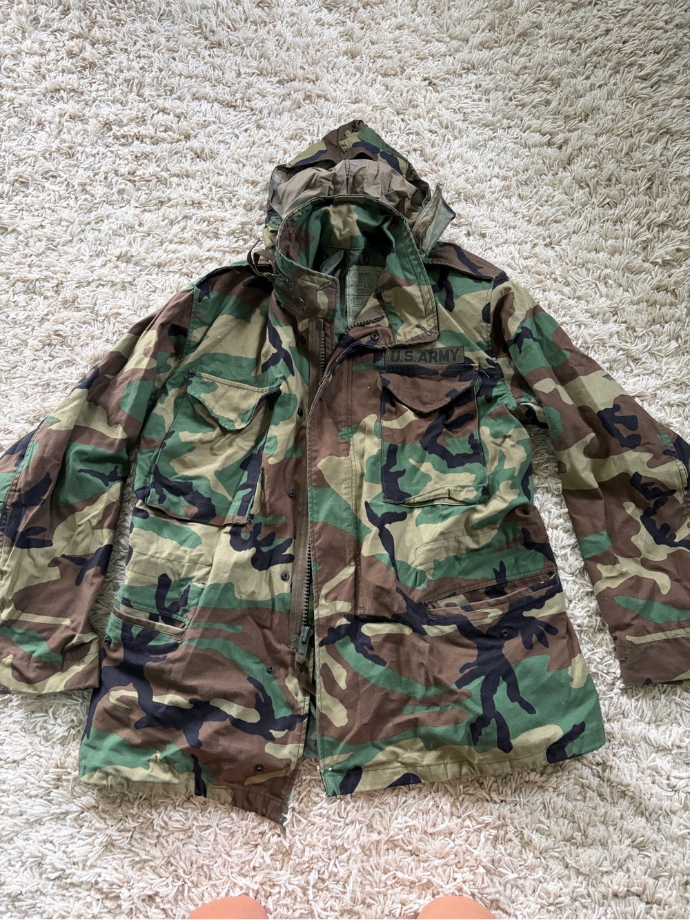 U.S. Army Woodland Camouflage Field Jacket - Green, Brown, Black